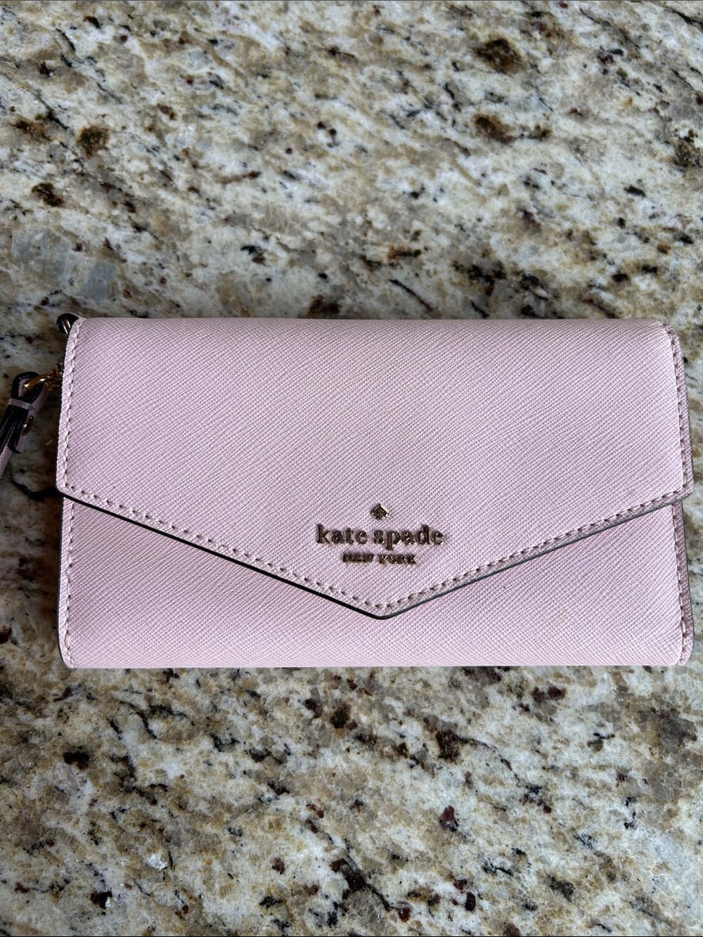kate spade Blush Pink Saffiano Leather Envelope Wristlet